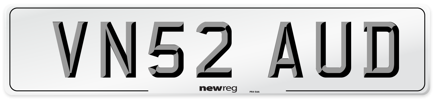 VN52 AUD Number Plate from New Reg